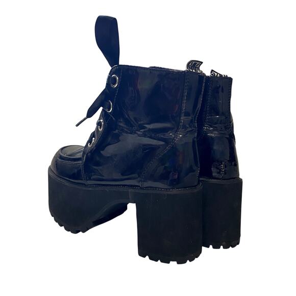 Tuk Patent Leather Iridescent Heeled Platform Boots Goth Emo Alt Womens Size 6 - Picture 8 of 12